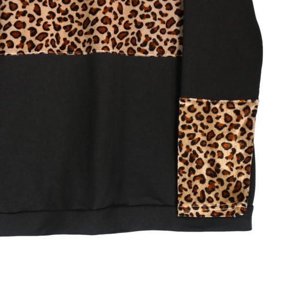 Andree Tunic Sweater Women 2X Black Brown Wild Animal Cheetah Big Cat Boho - Picture 4 of 6